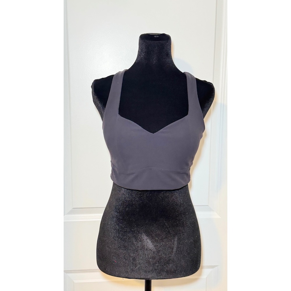 Zella Womens Navy Sweetheart Strappy Cross Back Sports Bra Medium‎